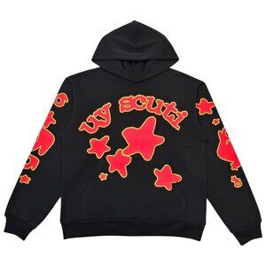 Sp5der x UY Scuti Beluga Hoodie Sweatshirt Black Red | Spider Worldwide